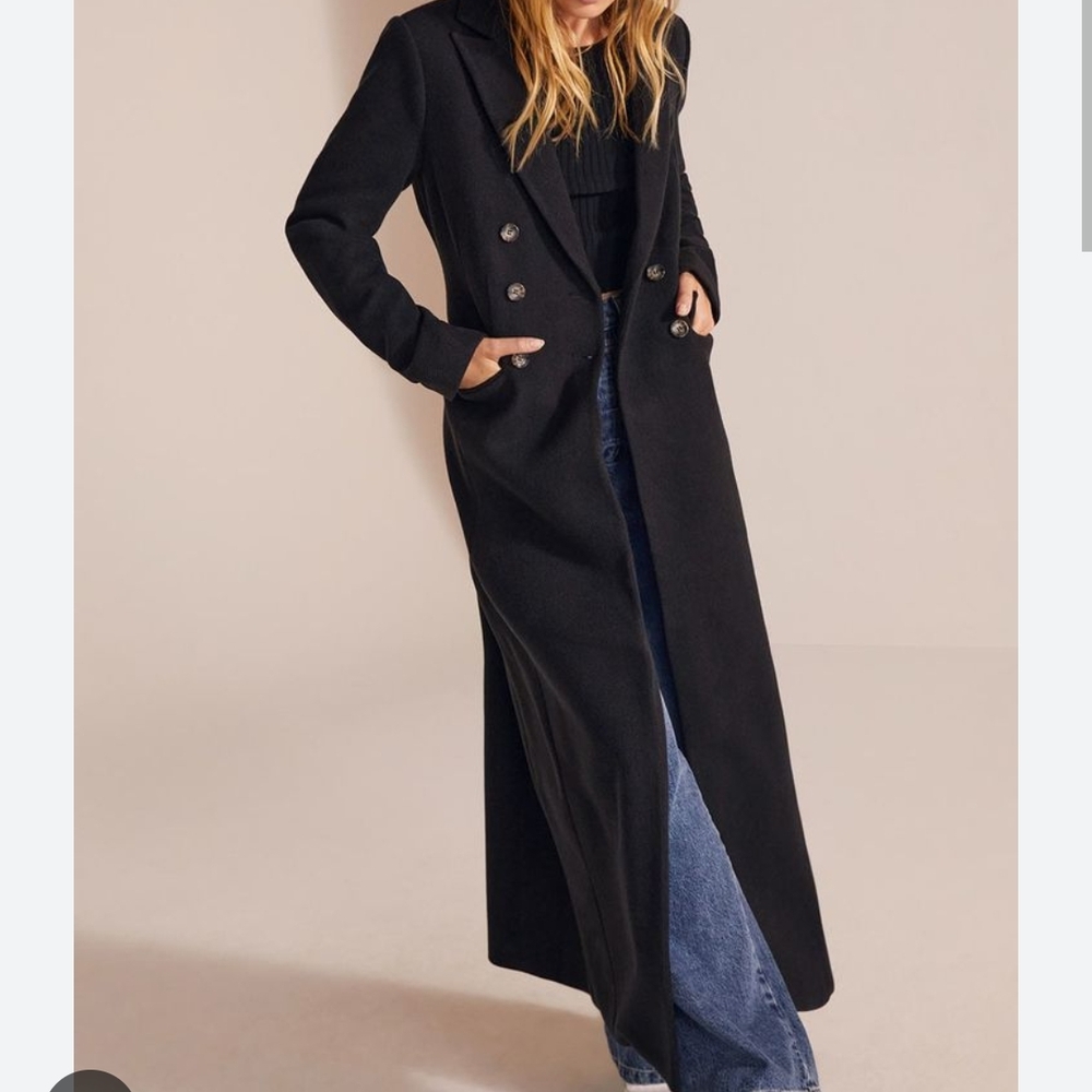 Favorite Daughter Black Textured Coat